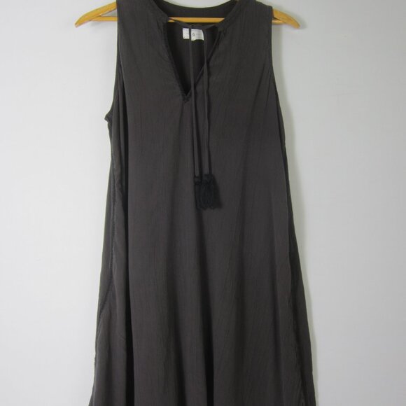 Lou and Grey  Womens S Tunic Shift Dress Sleeveless Tassels Gray Embroidered - Picture 1 of 11